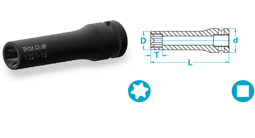 用于 Torx® 螺丝的长款套